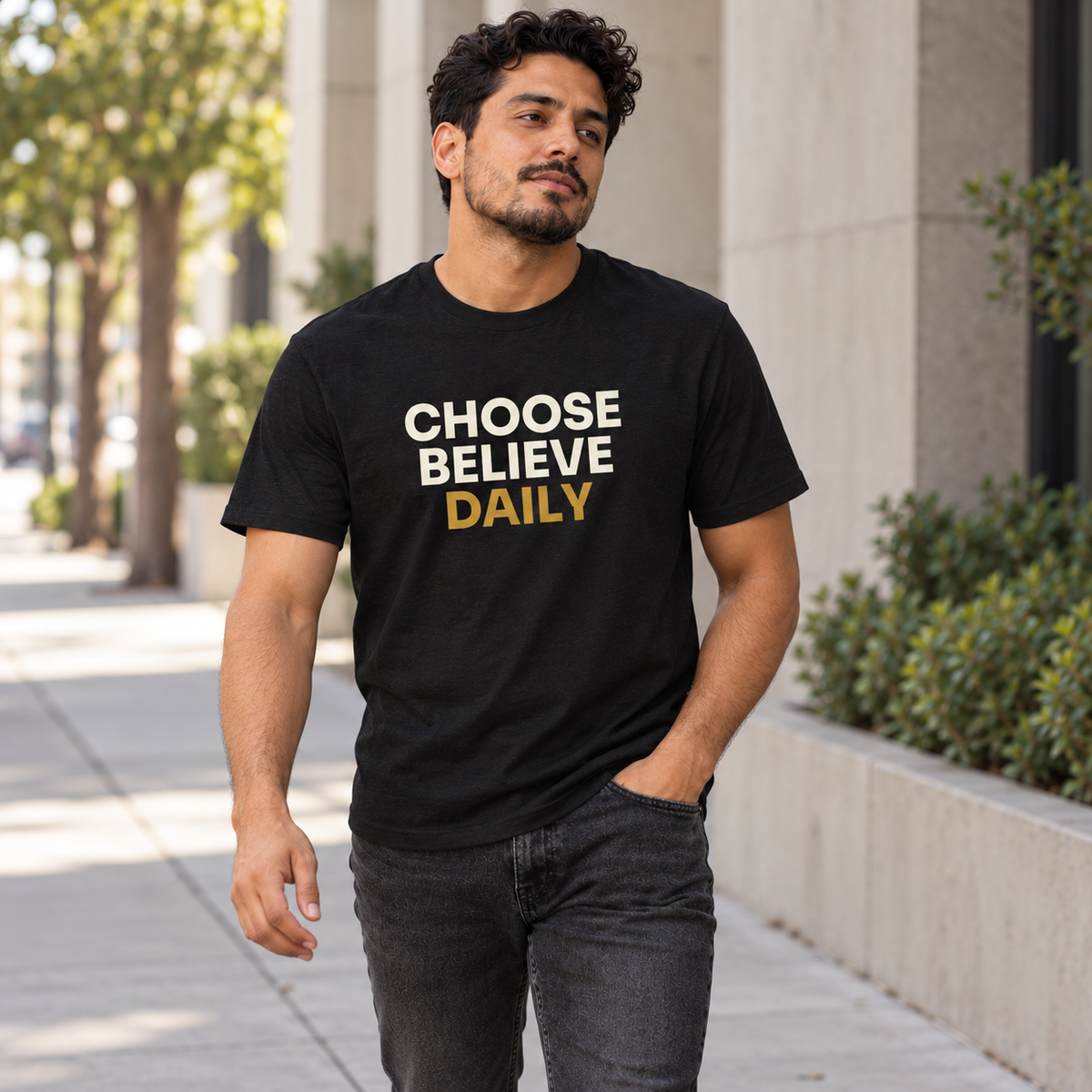 Choose. Believe. Daily. - Charcoal T